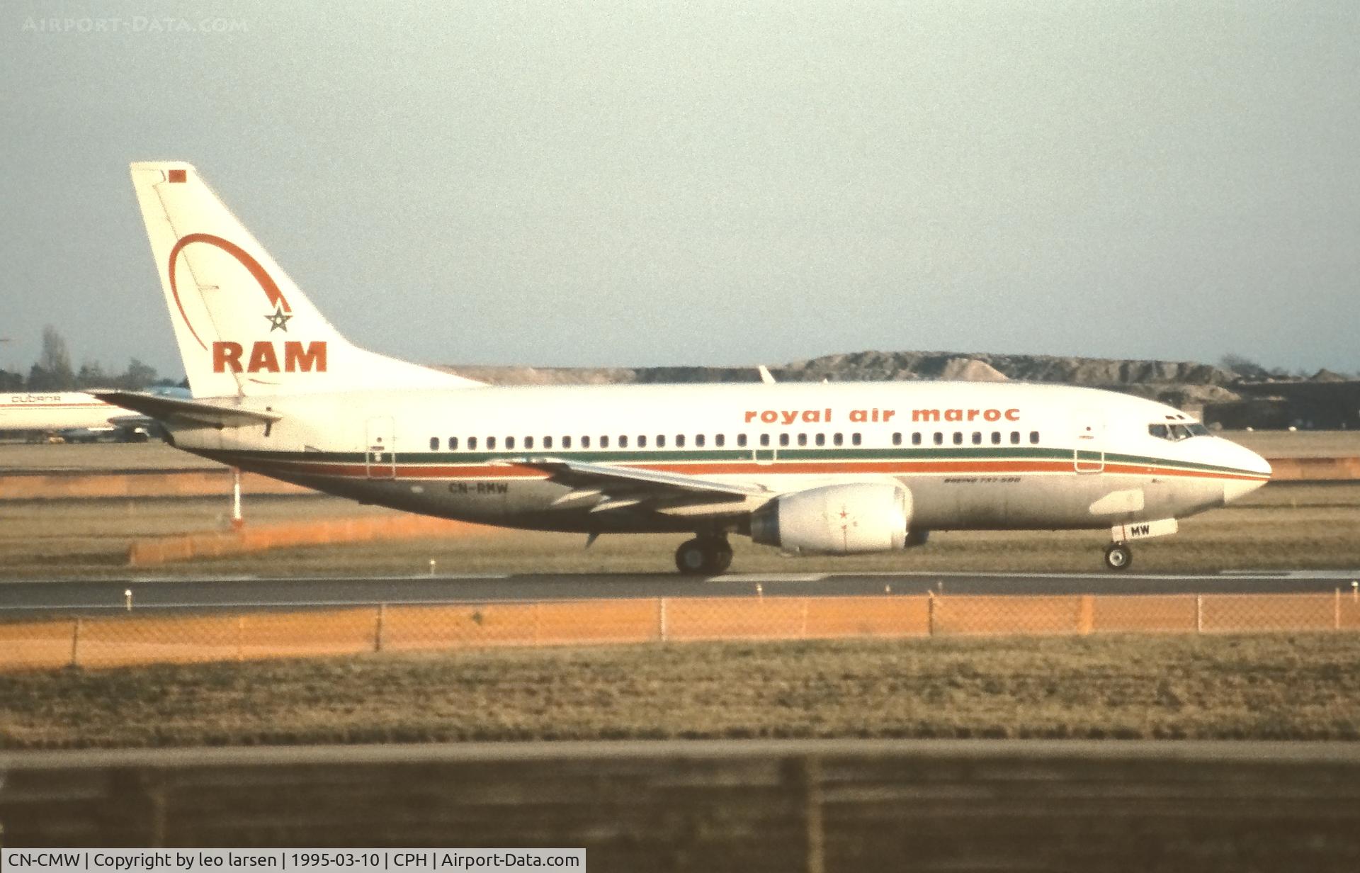 CN-CMW, 1991 Boeing 737-5B6 C/N 25364, Copenhagen 10.3.1995