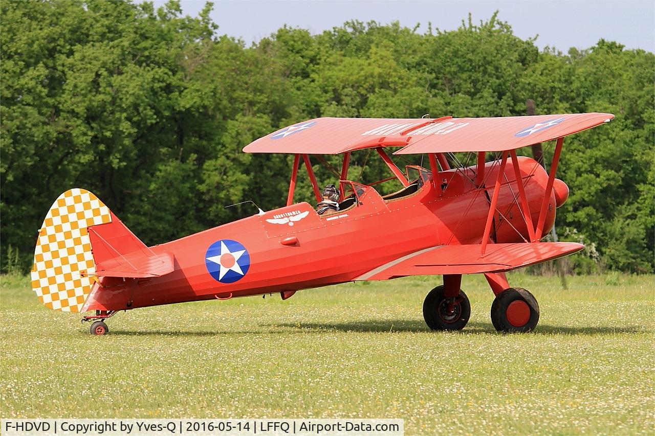 F-HDVD, 1940 Boeing A75N1 (PT-17) C/N 75-940, Boeing A75N1 (PT-17), Taxiing, La Ferté-Alais (LFFQ) air show 2016