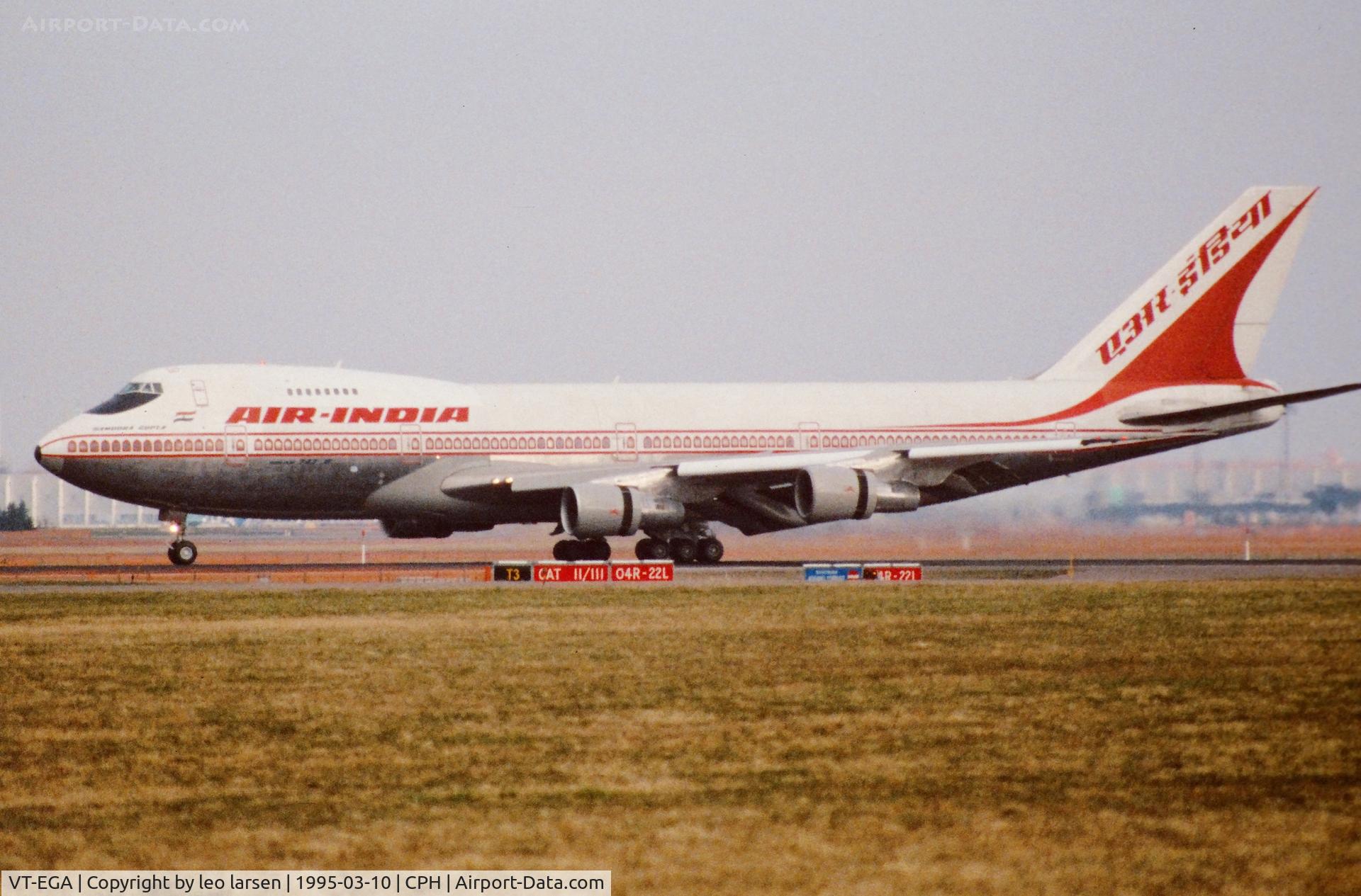 VT-EGA, 1979 Boeing 747-237B C/N 21993, Copenhagen 10.3.1995