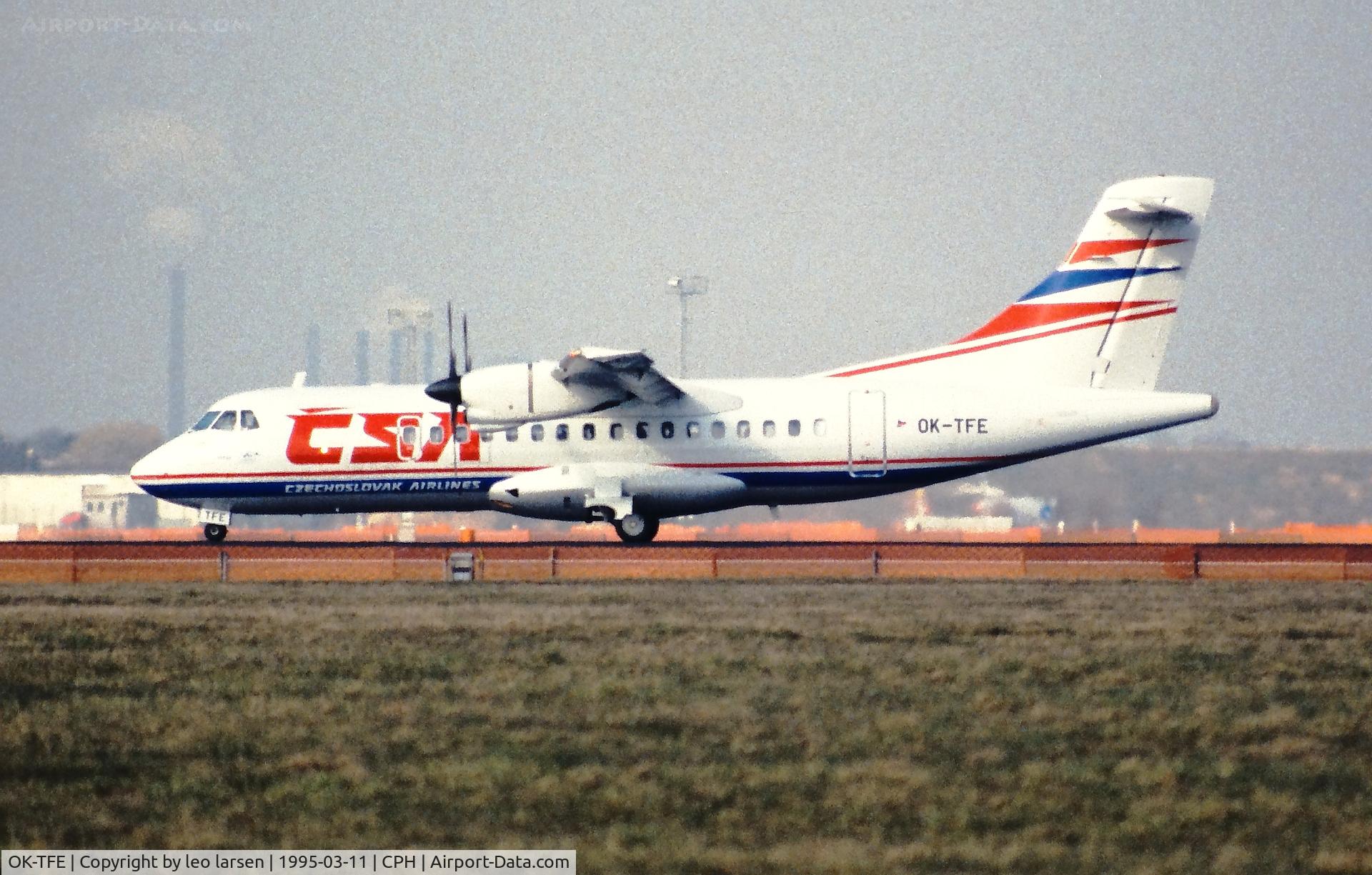 OK-TFE, 1988 ATR 42-320 C/N 084, Copenhagen 11.3.1995