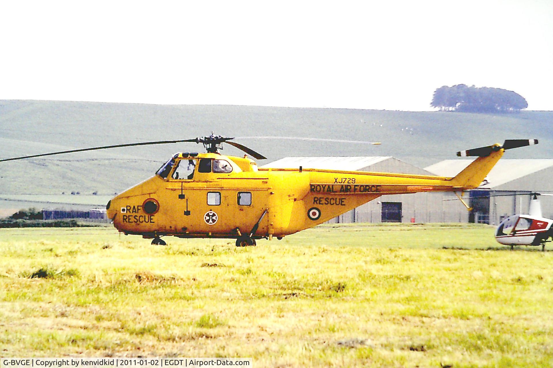 G-BVGE, 1955 Westland Whirlwind HAR.10 C/N WA100, At Wroughton, year unknown.