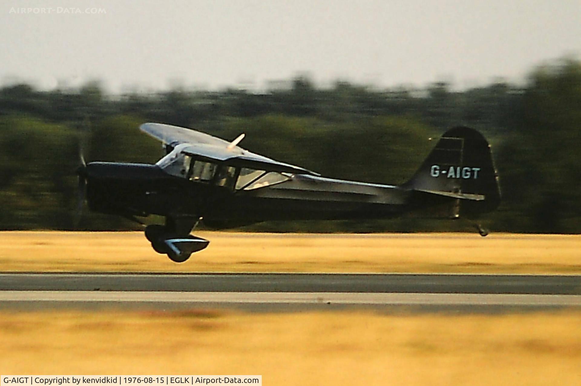 G-AIGT, 1946 Auster J-1N Alpha C/N 2176, Departing Blackbushe Air Festival.
