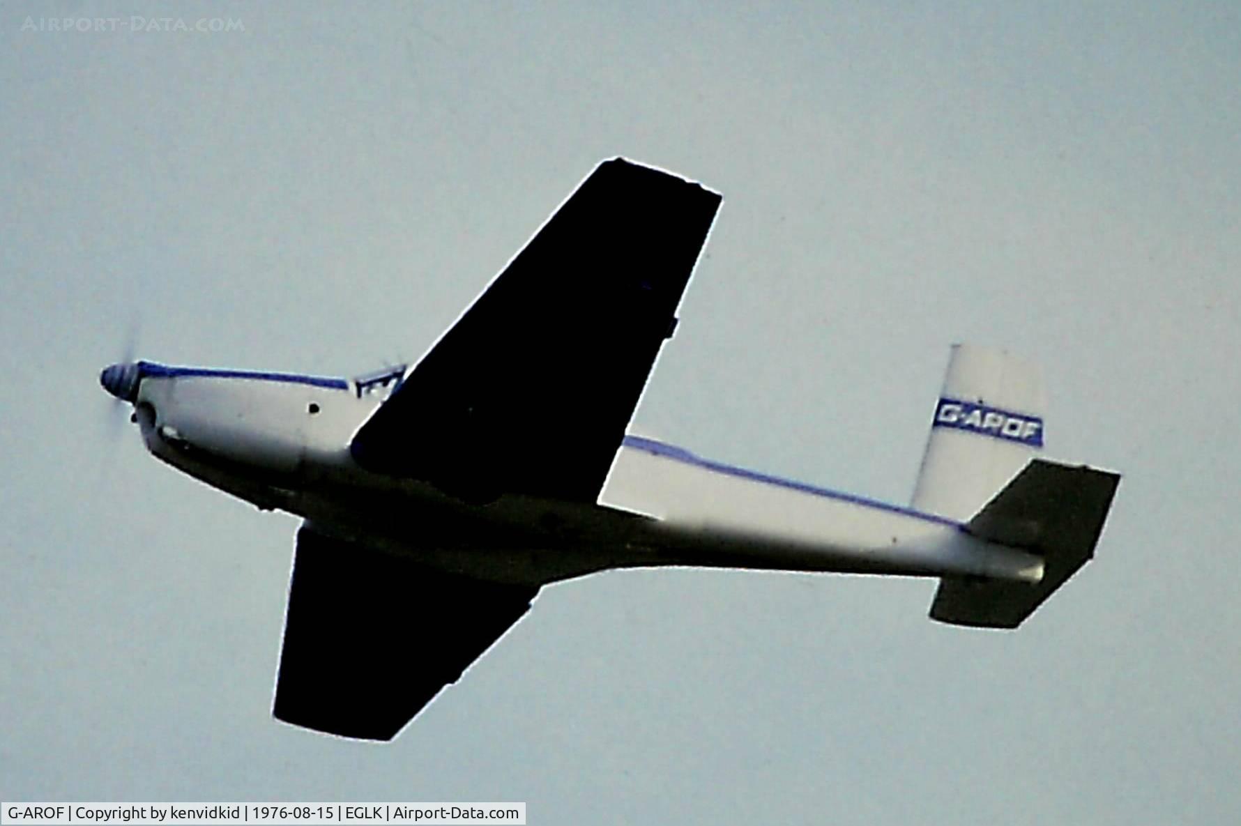G-AROF, 1961 Orlican L-40 Meta Sokol C/N 150905, Departing Blackbushe Air Festival.