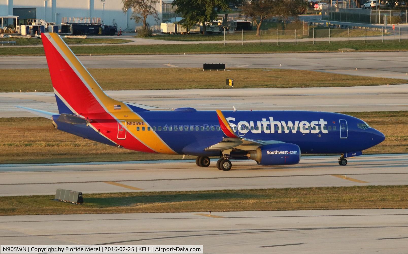 N905WN, 2008 Boeing 737-7H4 C/N 36617, FLL spotting 2016