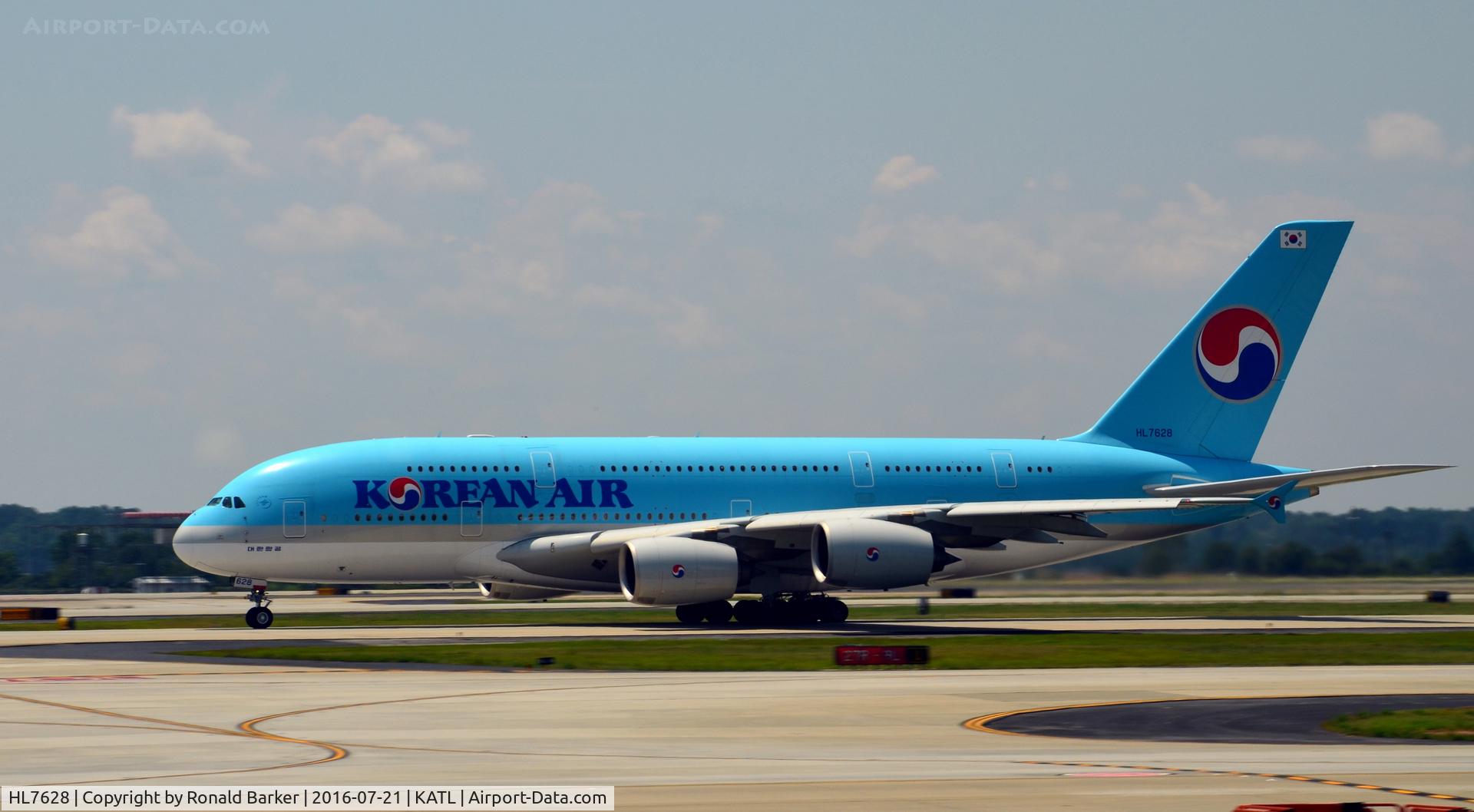 HL7628, 2014 Airbus A380-861 C/N 156, Takeoff Atlanta