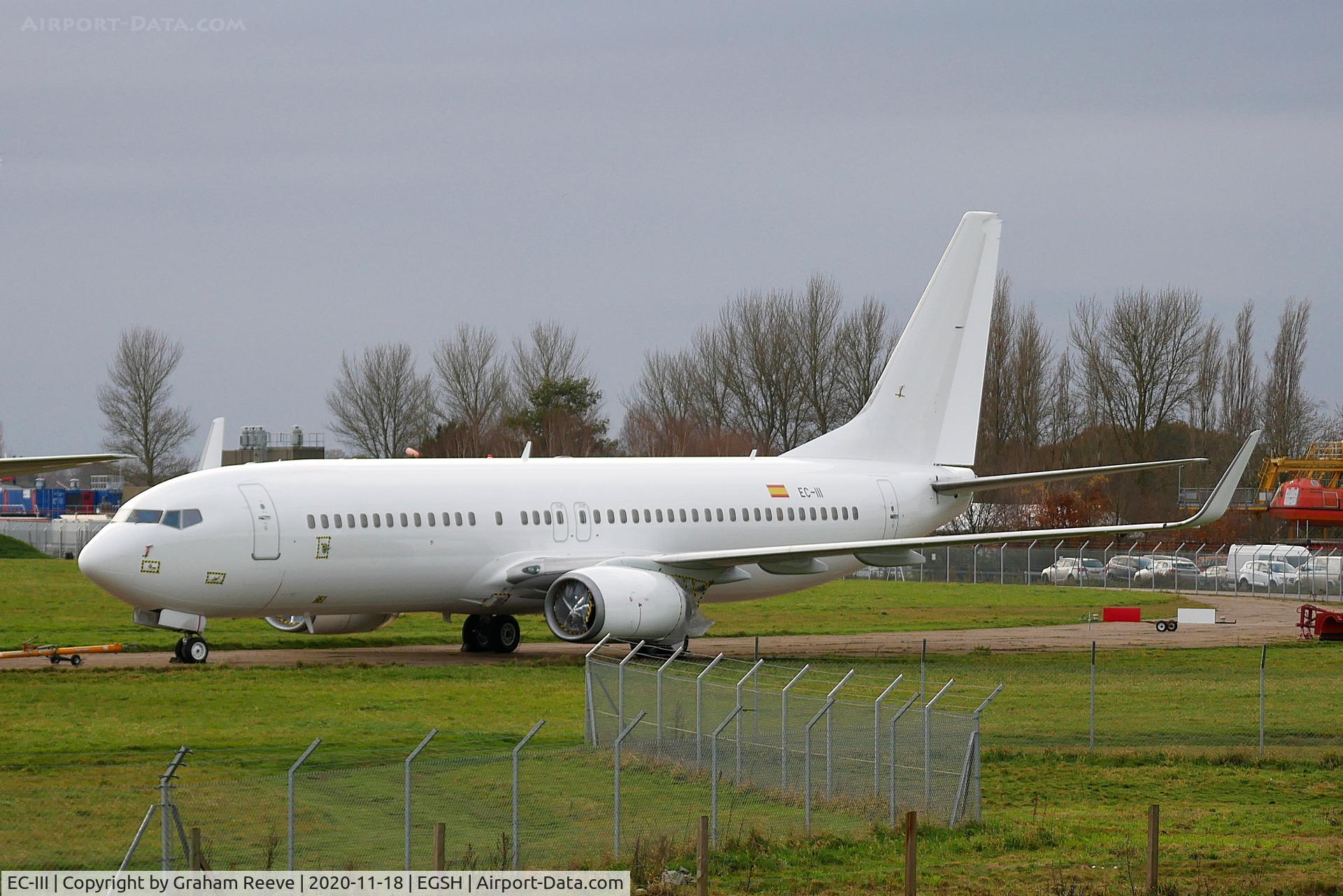 EC-III, 2002 Boeing 737-86Q C/N 30284, Parked at Norwich.