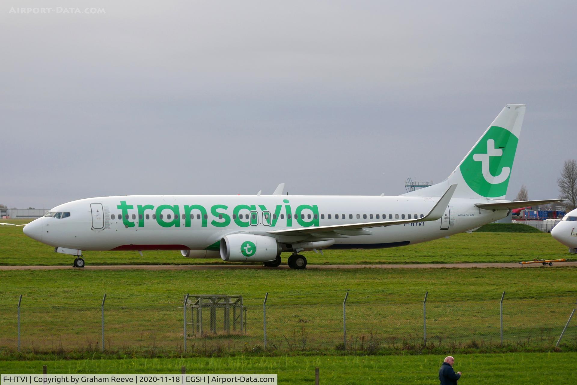 F-HTVI, 2018 Boeing 737-8K2 C/N 62164, Parked at Norwich.