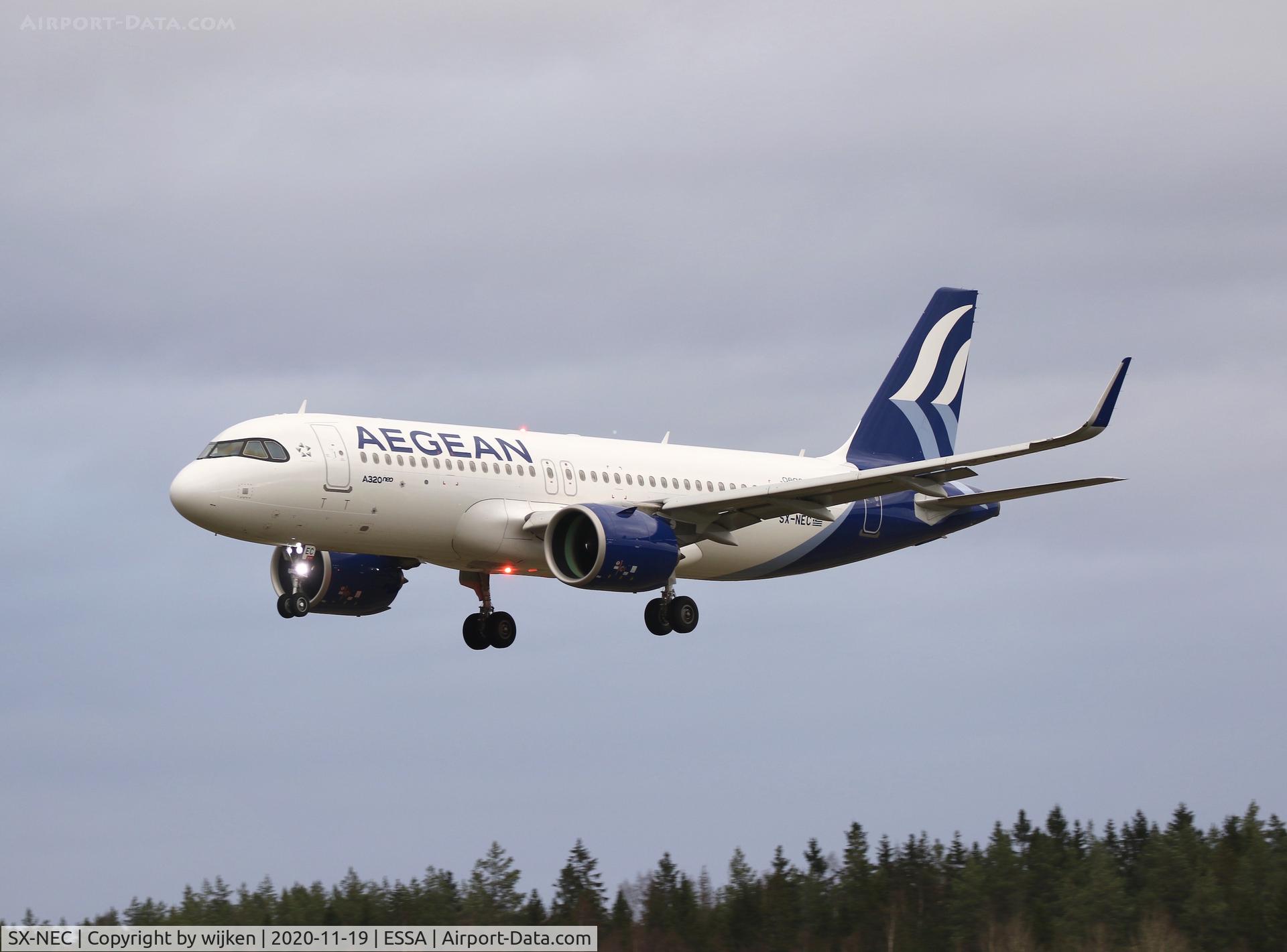 SX-NEC, 2020 Airbus A320-271N C/N 9583, RWY 26