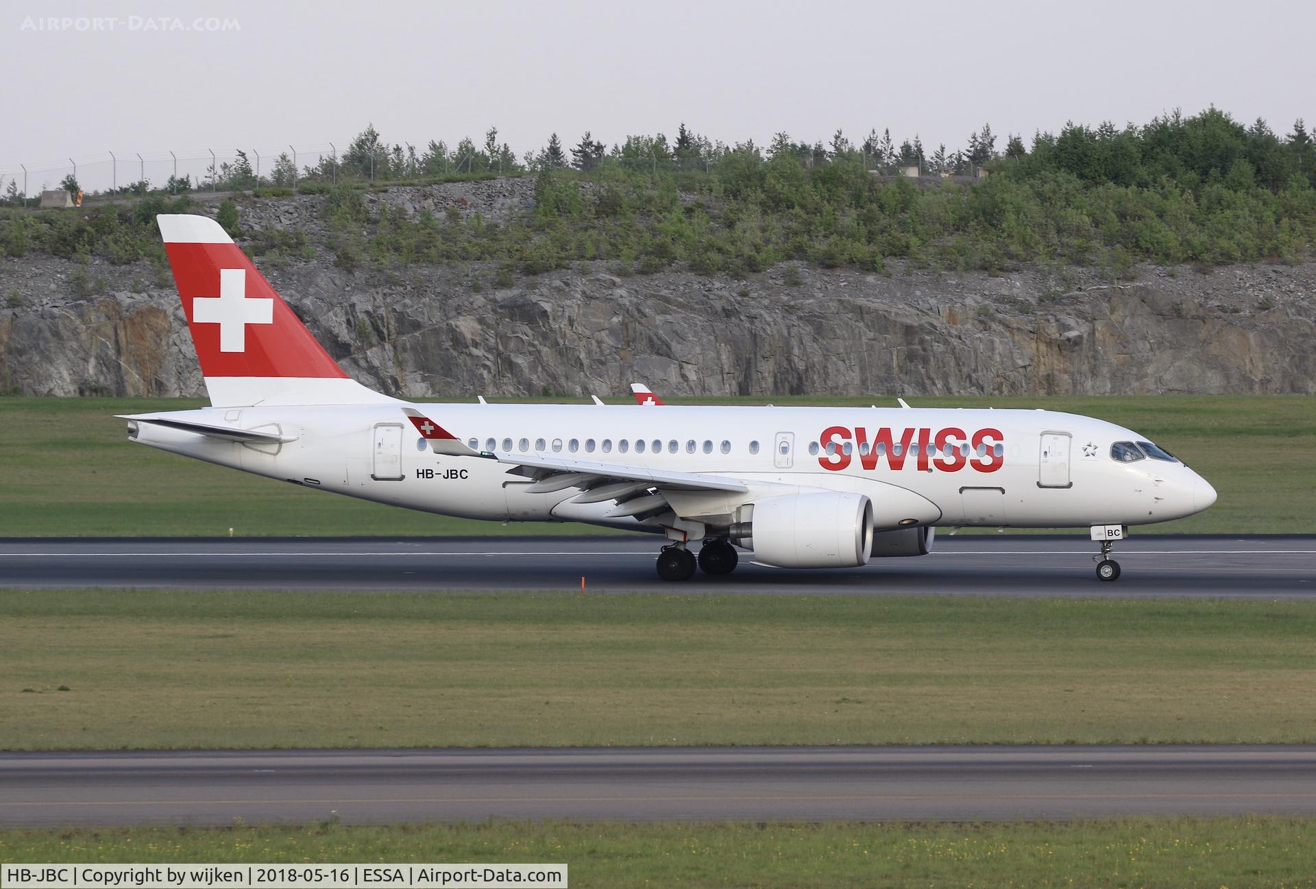 HB-JBC, 2016 Bombardier CSeries CS100 (BD-500-1A10) C/N 50012, RWY 19L