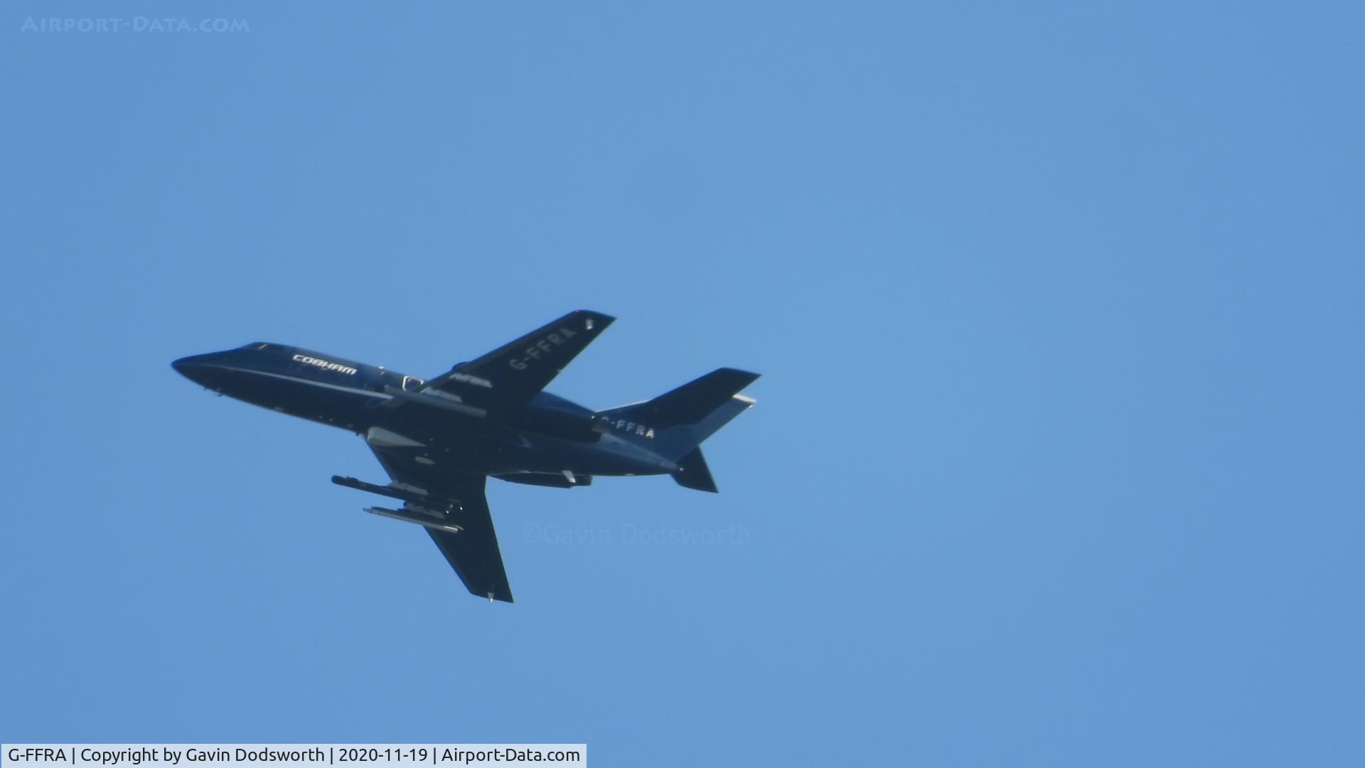 G-FFRA, 1968 Dassault Falcon (Mystere) 20DC C/N 132, Over Darlington on November 19th 2020 on departure from Teesside Airport