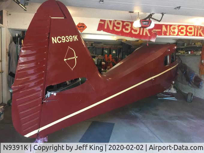 N9391K, 1947 Stinson 108 Voyager C/N 108-2391, Stinson N9391K under restoration, photo taken 2020.