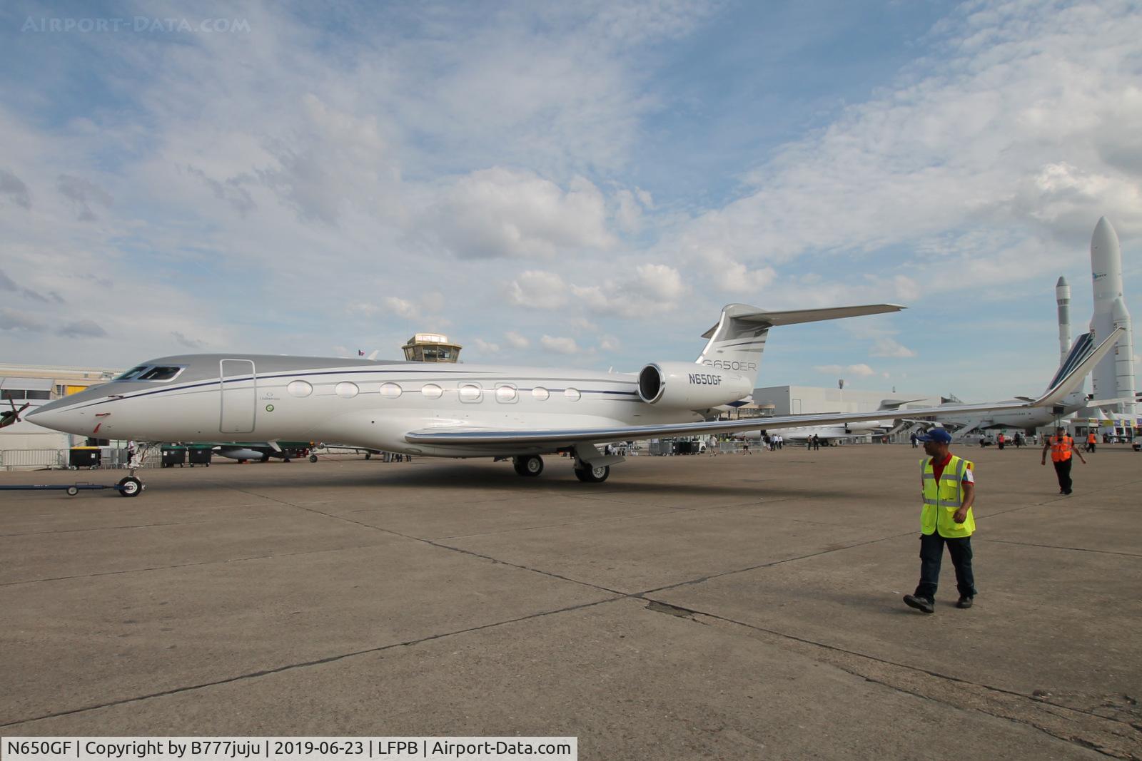 N650GF, 2018 Gulfstream G-VI (G650ER) C/N 6341, on display at SIAE 2019