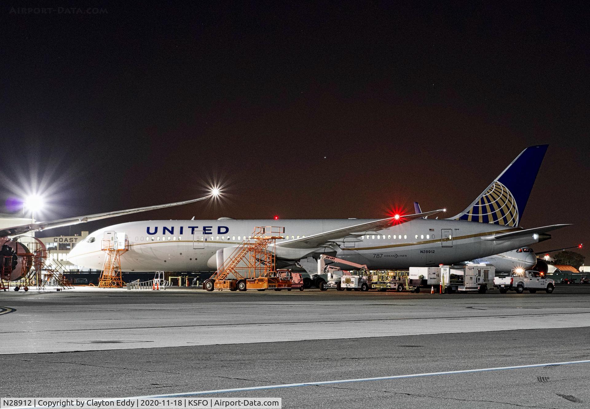 N28912, 2014 Boeing 787-8 Dreamliner C/N 34828, SFO 2020.