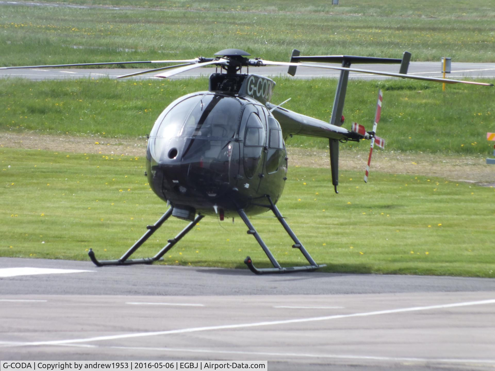 G-CODA, 2009 MD Helicopters 369E C/N 0590E, G-CODA at Gloucestershire Airport.