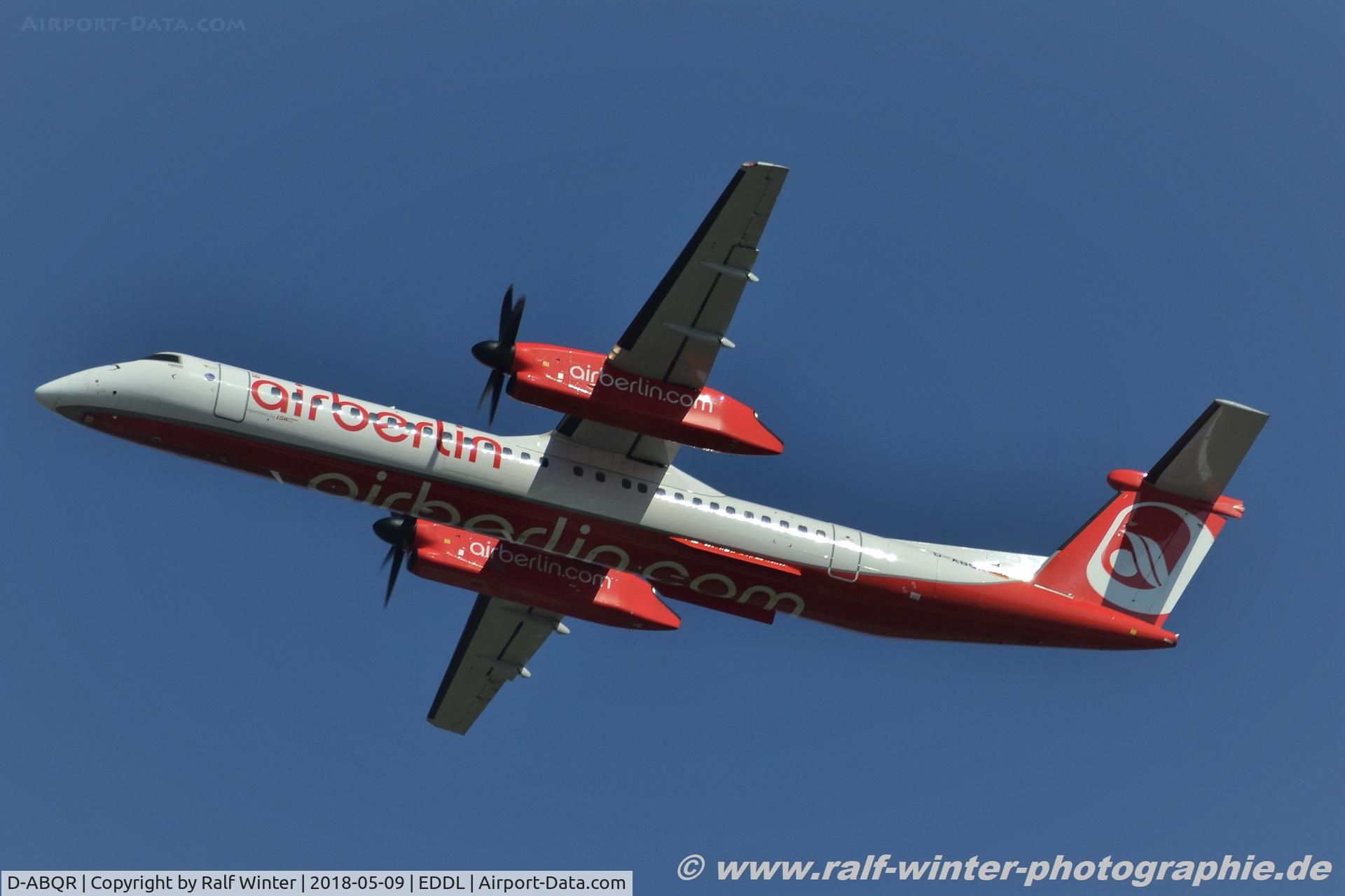 D-ABQR, 2016 De Havilland Canada DHC-8-402 Dash 8 Dash 8 C/N 4538, Bombardier DHC-8-402Q Dash 8 - AB BER Air Berlin opby LGW Luftfahrtgesellschaft Walter - 4538 - D-ABQR - 09.05.2018 - DUS