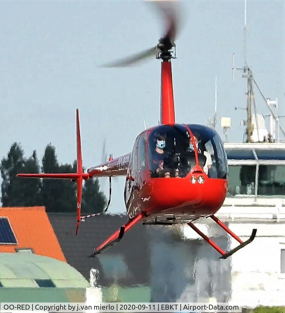 OO-RED, 2008 Robinson R44  Raven II C/N 12544, Taxiing at Wevelgem