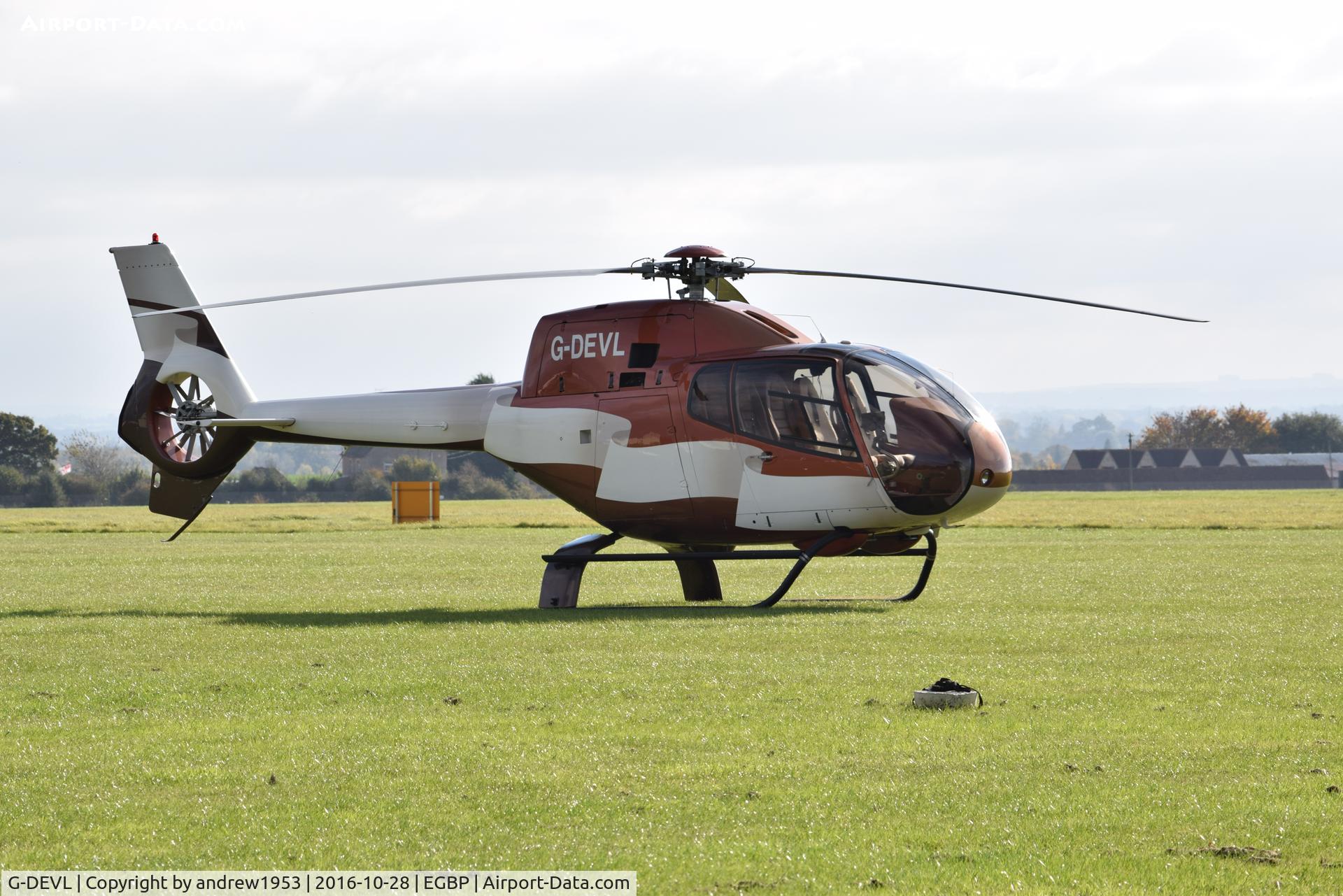 G-DEVL, 2001 Eurocopter EC-120B Colibri C/N 1273, G-DEVL at Cotswold Airport.