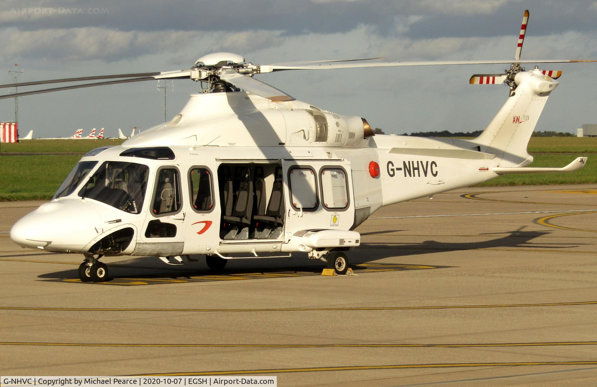 G-NHVC, 2015 AgustaWestland AW-139 C/N 31704, Parked at SaxonAir after completing the day's flights.