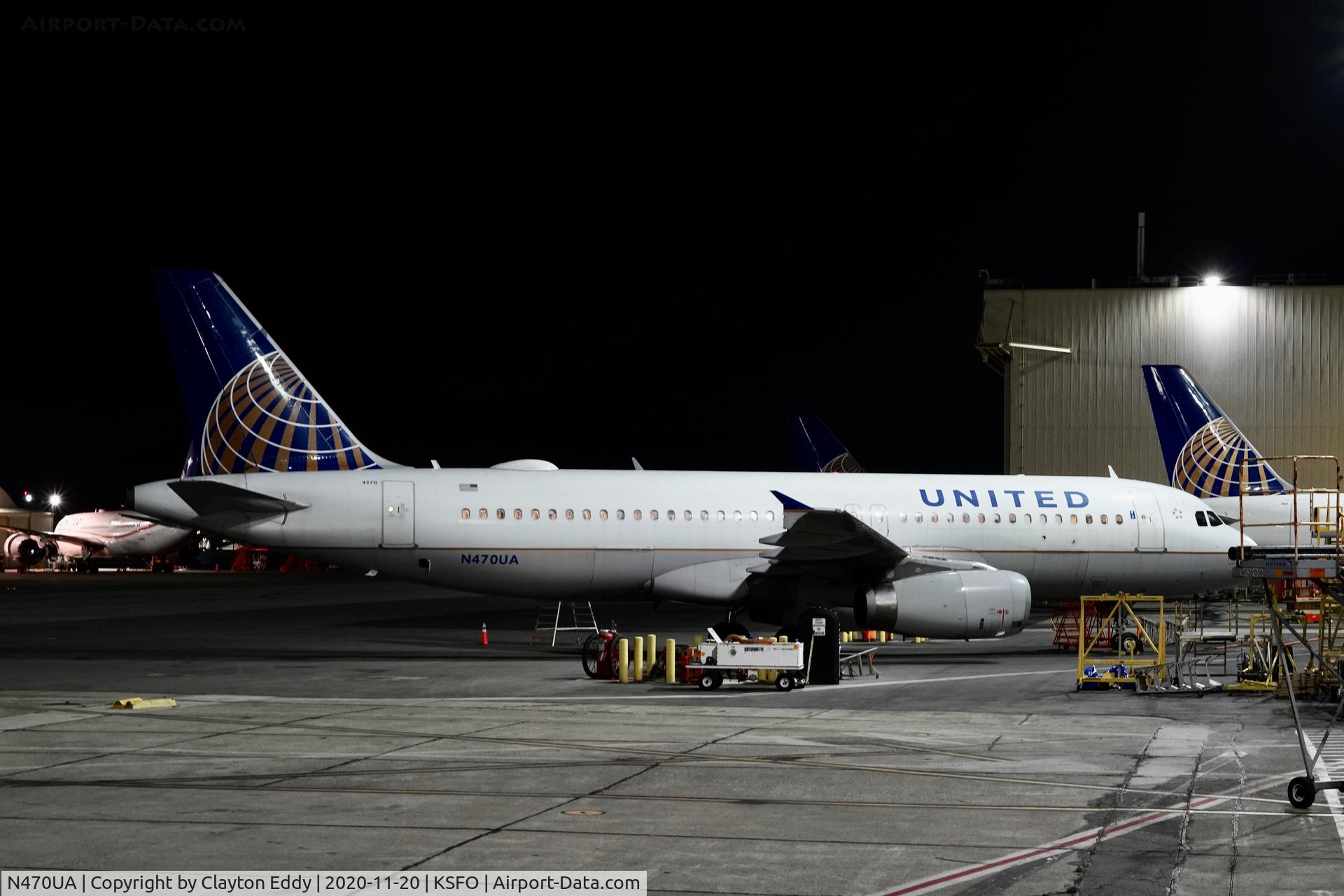 N470UA, 2001 Airbus A320-232 C/N 1427, SFO 2020.