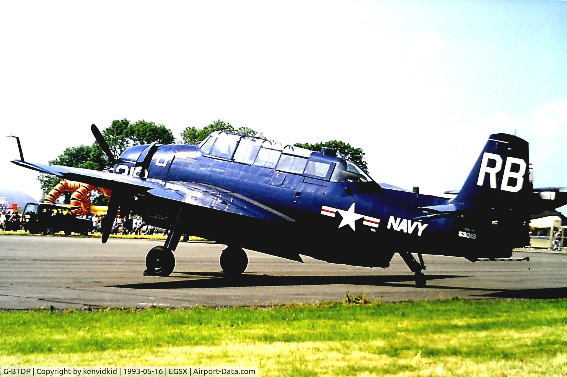 G-BTDP, 1945 Grumman TBM-3R Avenger C/N 3381, At North Weald.