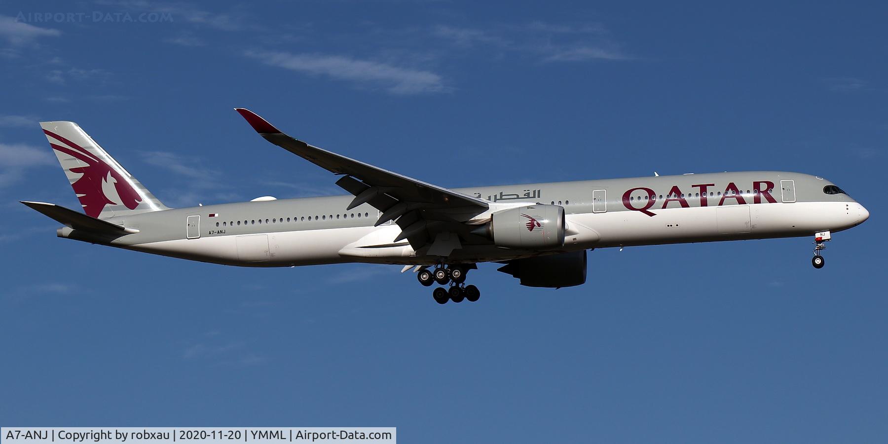 A7-ANJ, 2019 Airbus A350-1041 C/N 266, On short final for Melbourne runway 16