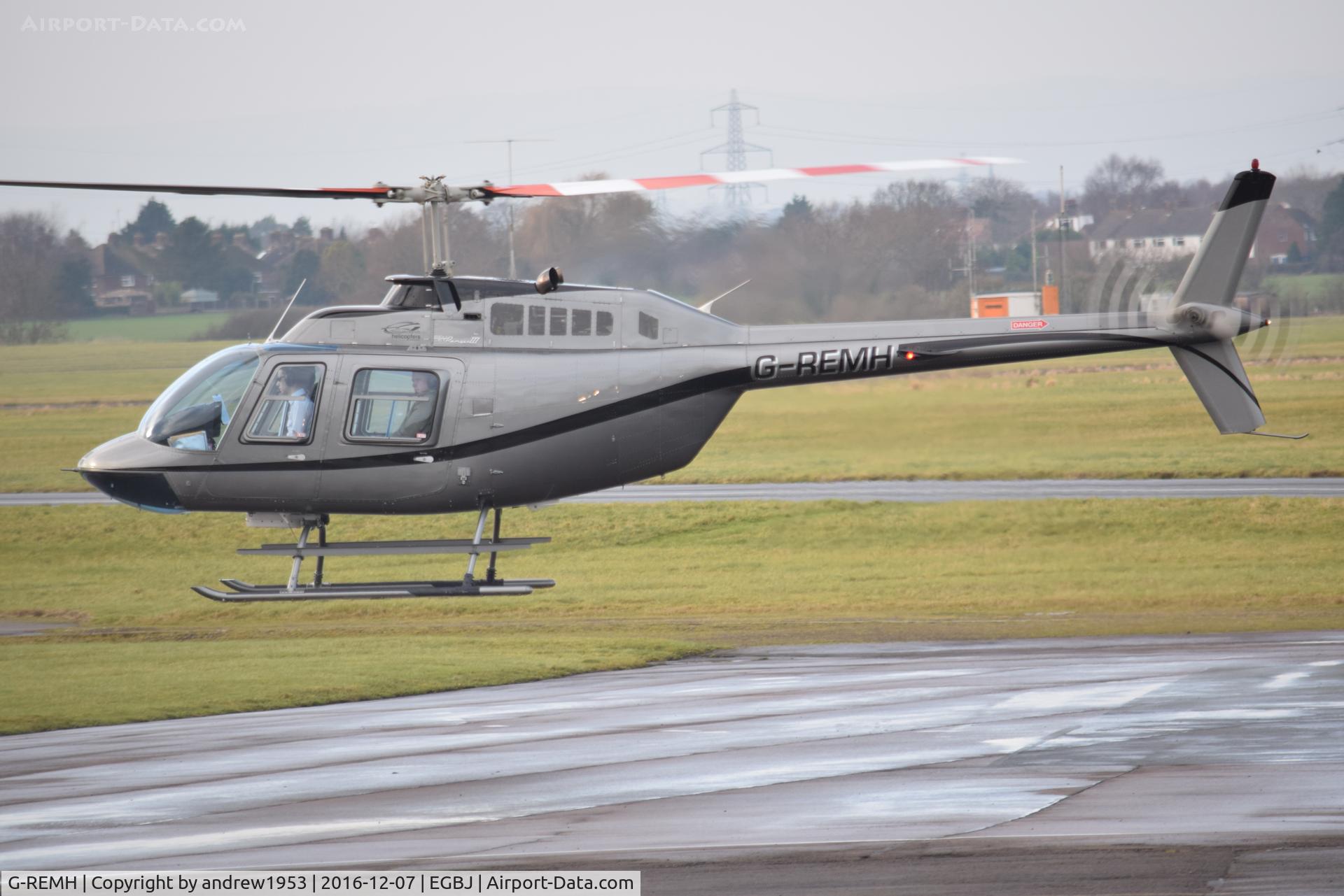 G-REMH, 2007 Bell 206B JetRanger III C/N 4626, G-REMH at Gloucestershire Airport.