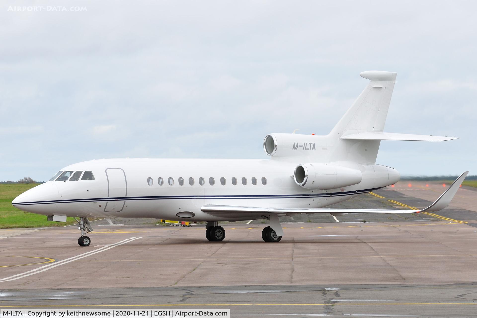 M-ILTA, 2017 Dassault Falcon 900LX C/N 306, Arriving at Norwich from Munich, Germany.