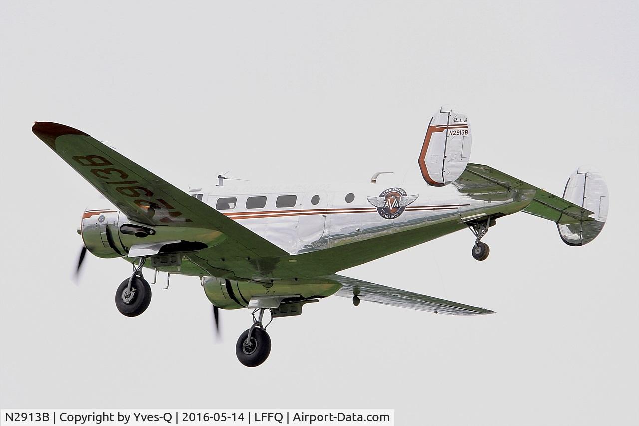 N2913B, 1953 Beech D18S C/N A-963, Beech D18S, On display, La Ferté-Alais airfield (LFFQ) Air show 2016