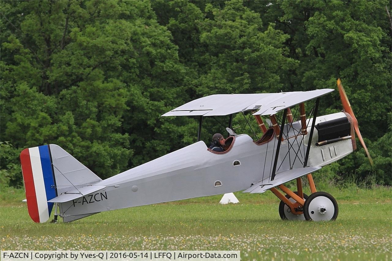 F-AZCN, Royal Aircraft Factory SE-5A Replica C/N 02, Royal Aircraft Factory SE-5A Replica, Landing, La Ferté-Alais Airfield (LFFQ) Air show 2016
