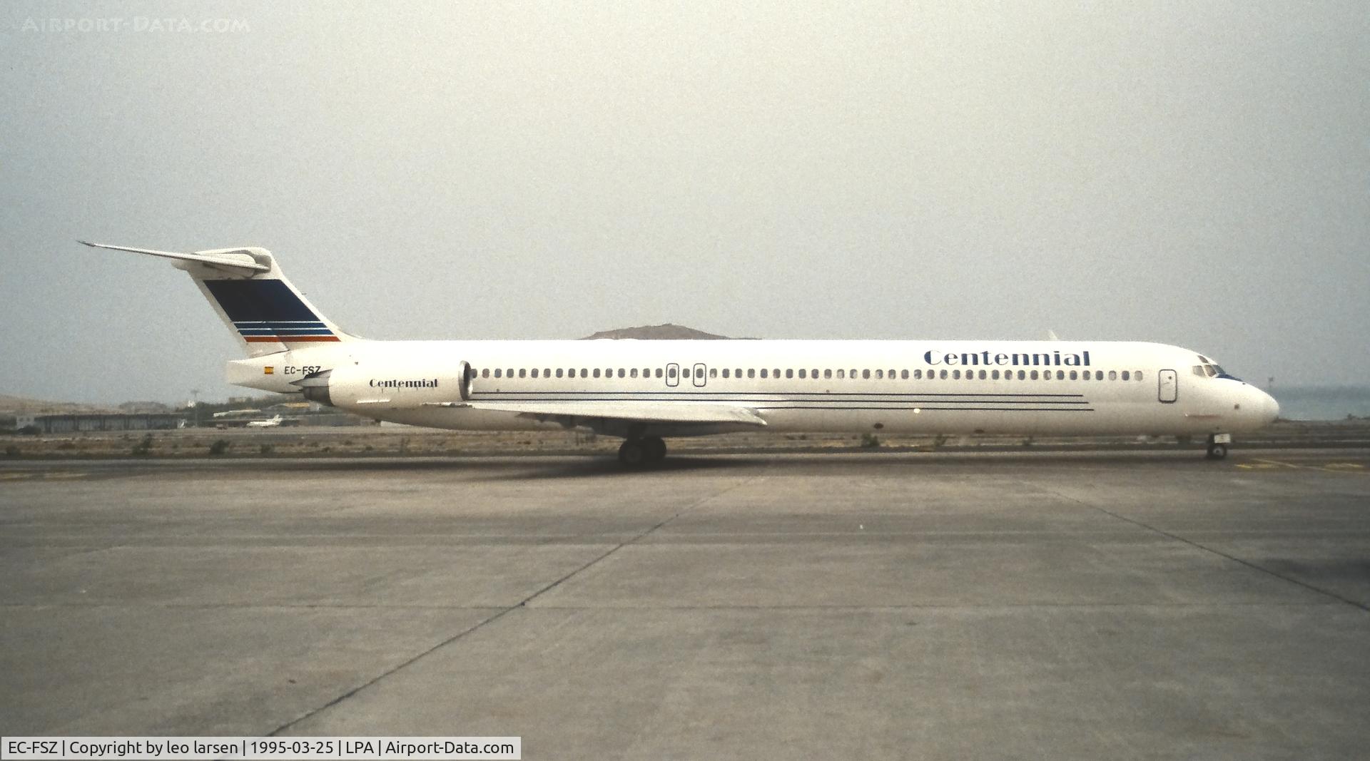 EC-FSZ, 1988 McDonnell Douglas MD-83 (DC-9-83) C/N 49578, Las Palmas 25.3.1995