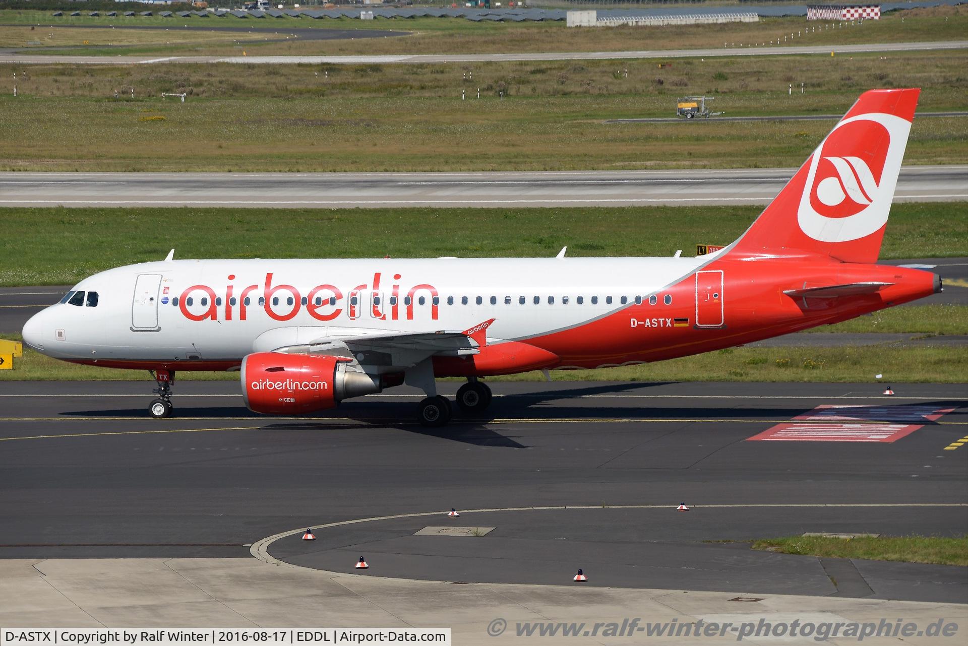 D-ASTX, 2007 Airbus A319-111 C/N 3202, Airbus A319-112 - ST GMI Germania opf Air Berlin Air Berlin livery - 3202 - D-ASTX - 17.08.2016 - DUS