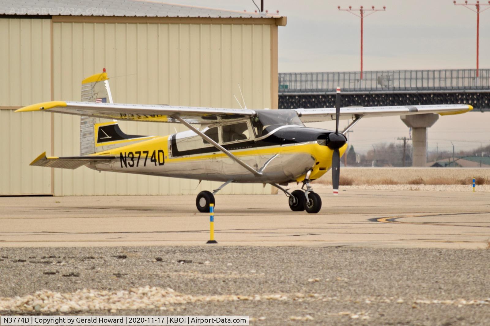 N3774D, 1957 Cessna 182A Skylane C/N 34474, Parked at new city hangars.