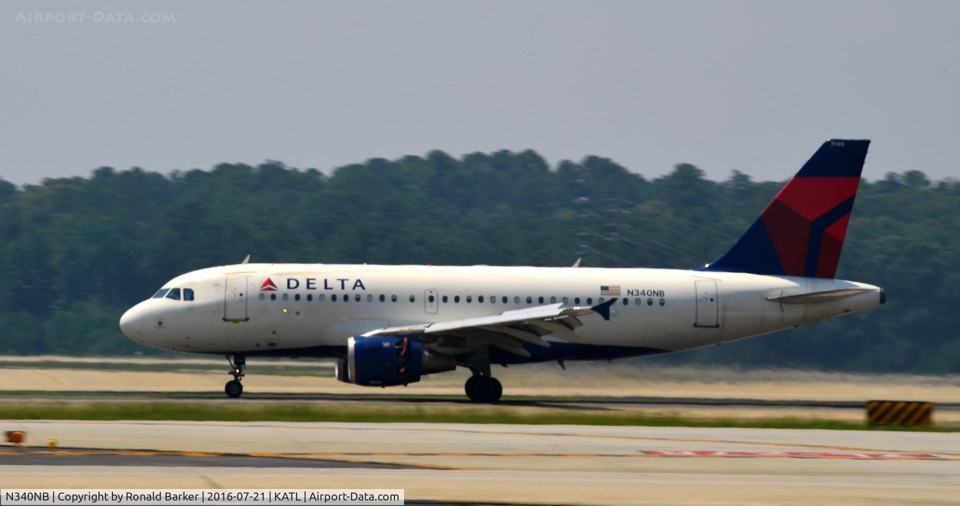 N340NB, 2002 Airbus A319-114 C/N 1714, Landing Atlanta