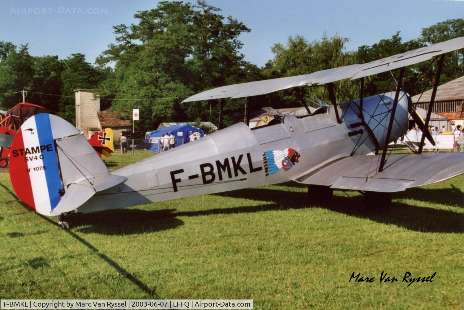F-BMKL, Ste Nle Constr Aer Nord STAMPE SV 4A C/N 1078, At La Ferté in 2003.