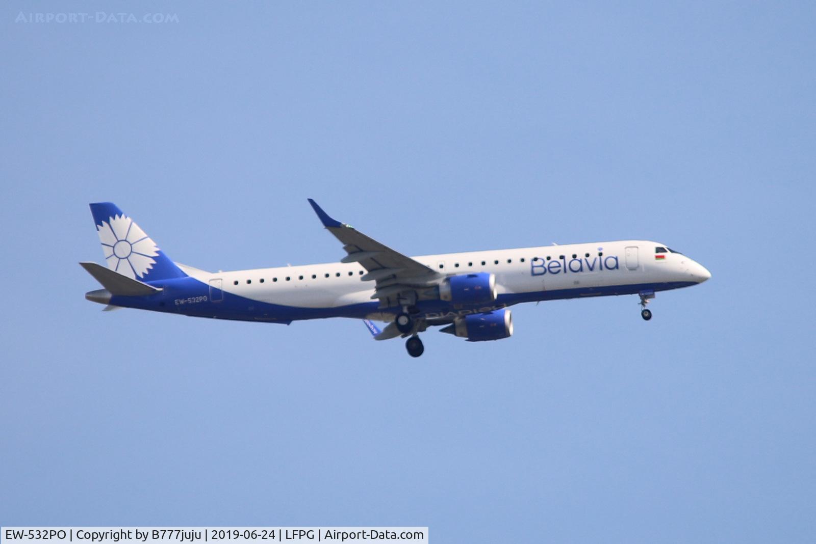 EW-532PO, Embraer 195LR (ERJ-190-200LR) C/N 1900765, at CDG