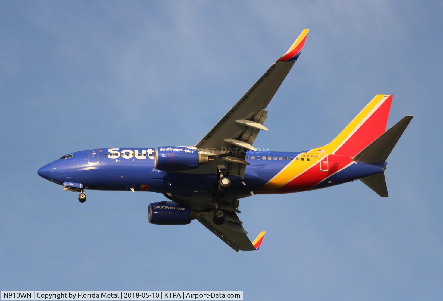 N910WN, 2008 Boeing 737-7H4 C/N 36618, TPA spotting 2018