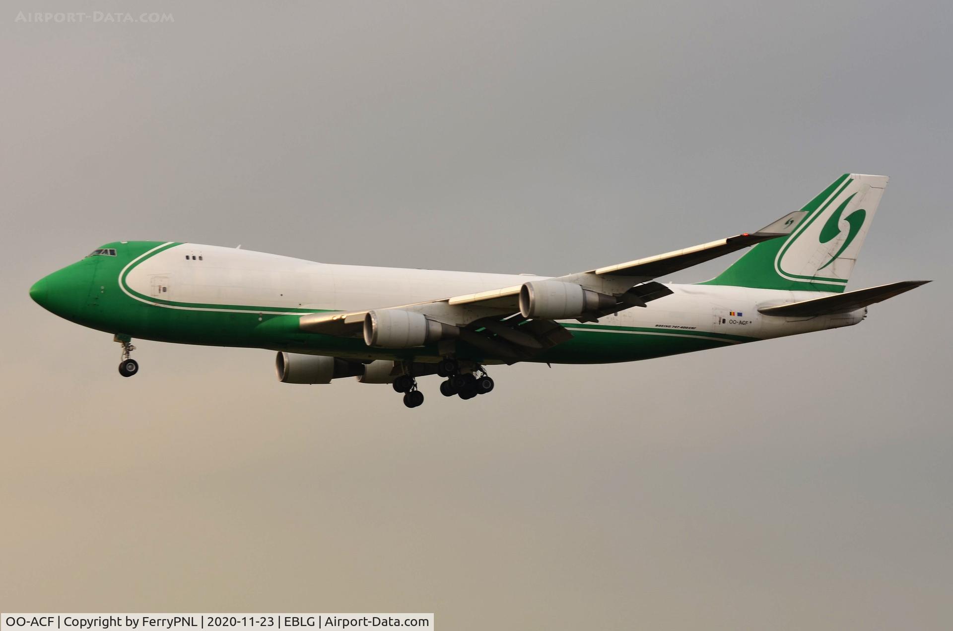 OO-ACF, 2007 Boeing 747-4EVF/ER/SCD C/N 35169, Challenge B744F in the colours of former operator Jade Air