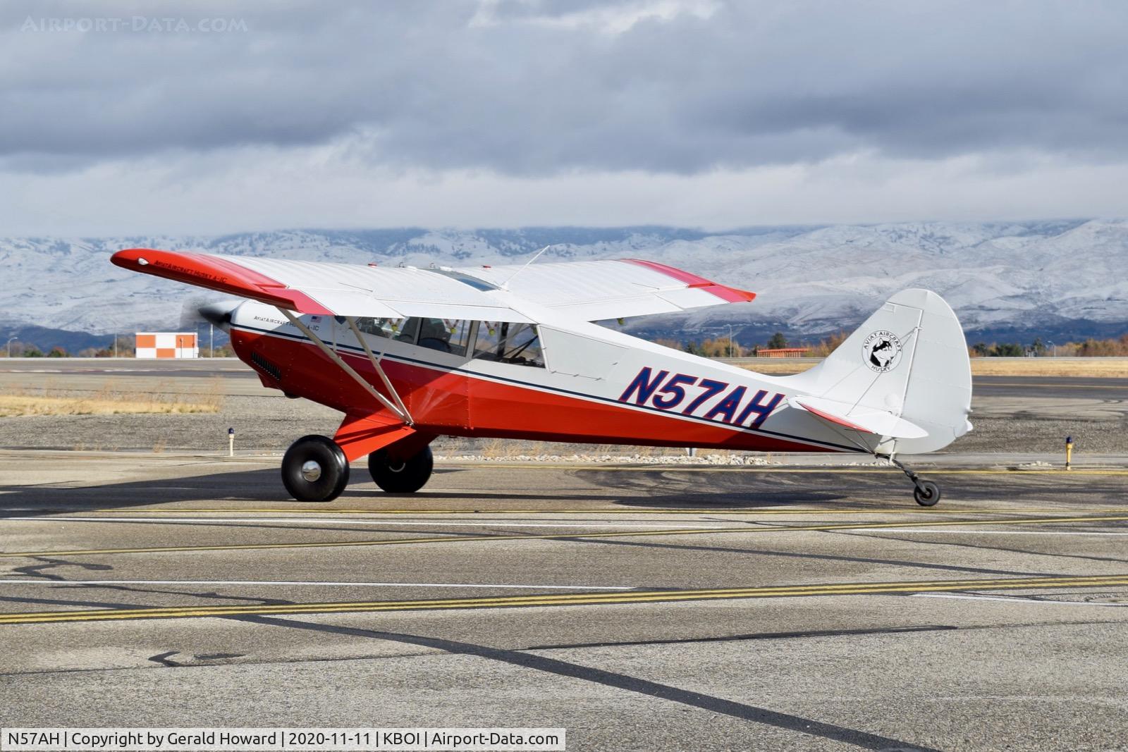 N57AH, 2018 Aviat A-1C-180 Husky C/N 3307, Taxiing to parking.