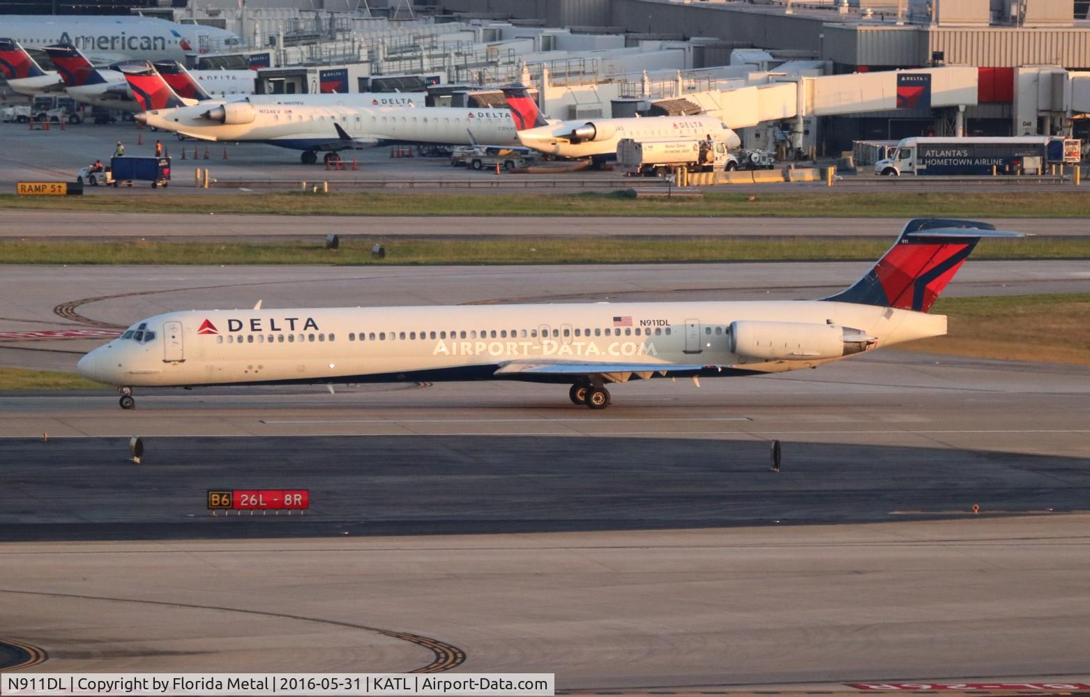 N911DL, 1987 McDonnell Douglas MD-88 C/N 49542, ATL spotting 2016