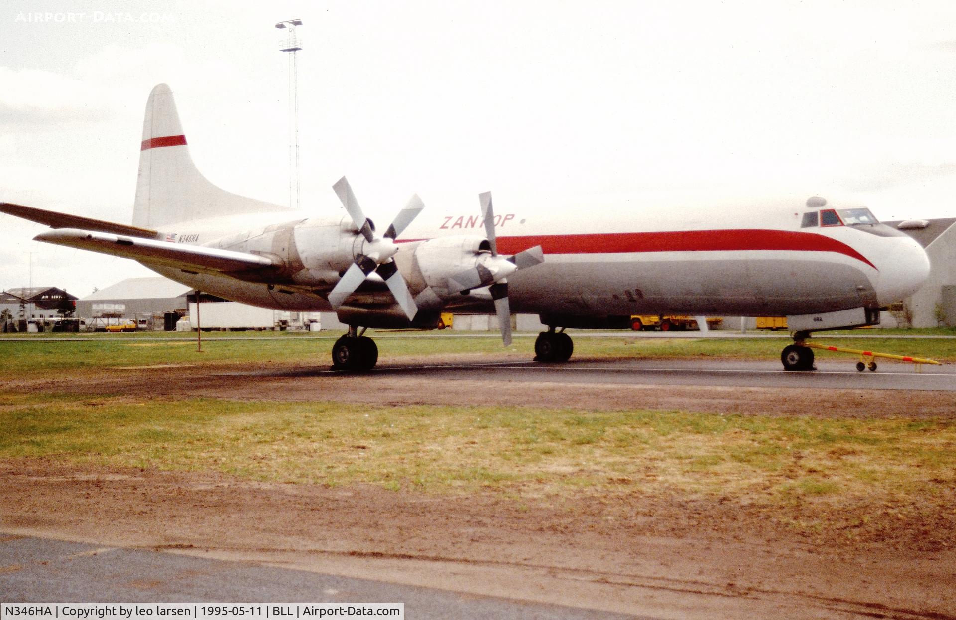 N346HA, Lockheed L-188A(F) Electra C/N 188A-1043, Billund 11.5.1995