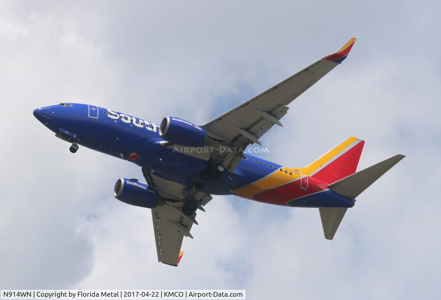 N914WN, 2008 Boeing 737-7H4 C/N 36622, MCO spotting 2017