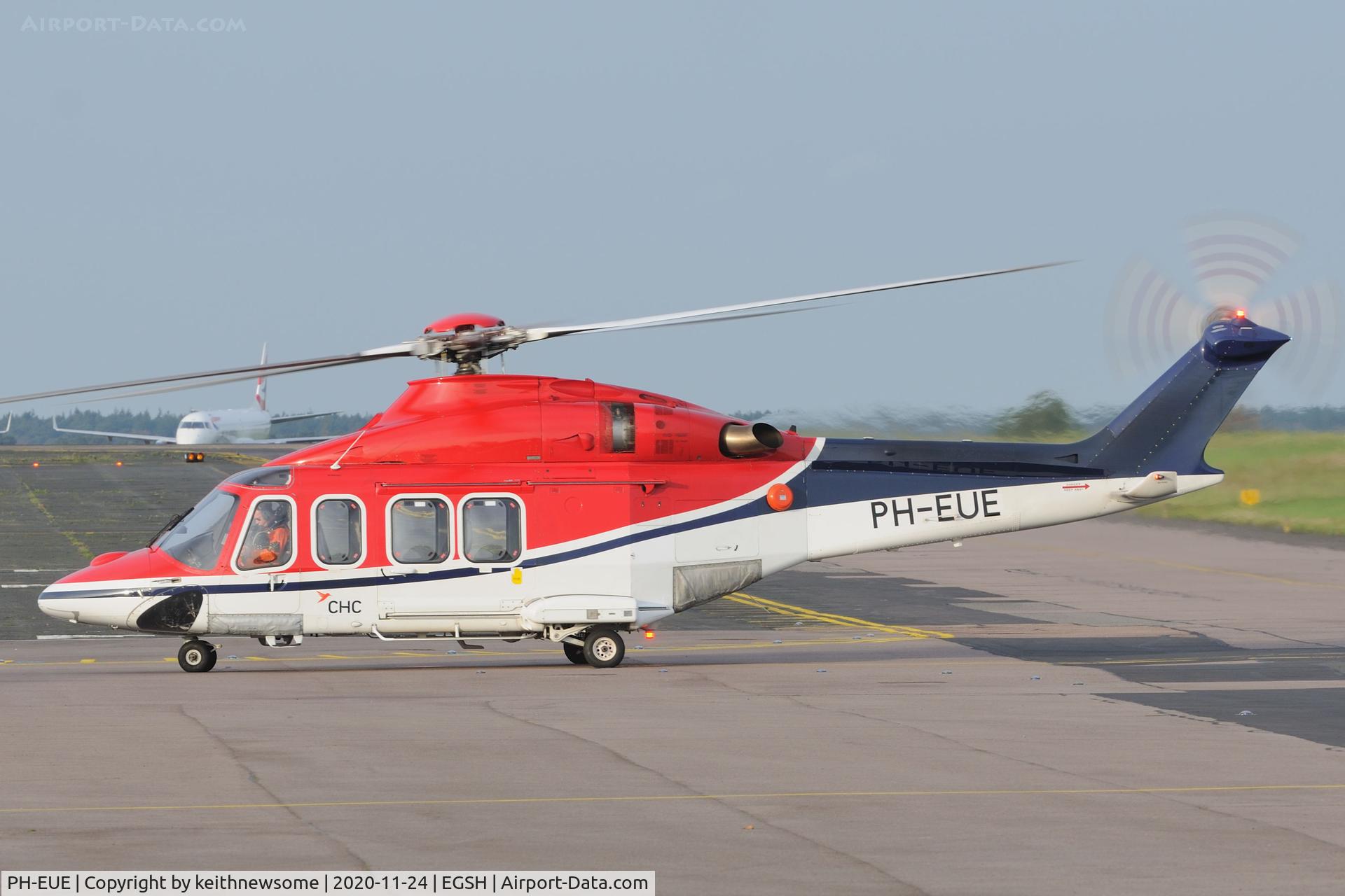 PH-EUE, 2011 AgustaWestland AW-139 C/N 31387, Arriving at Norwich from Den Helder.