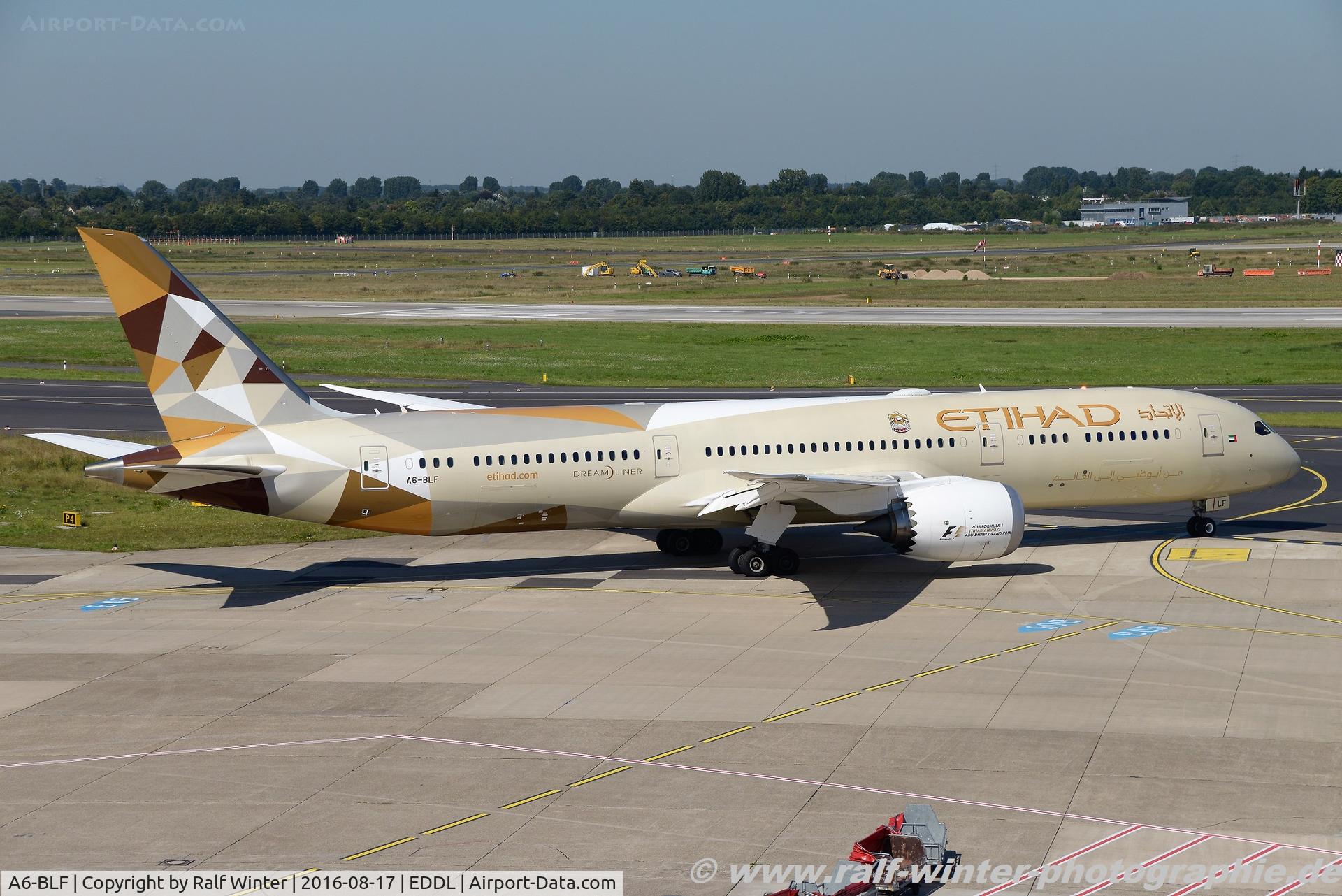 A6-BLF, 2016 Boeing 787-9 Dreamliner Dreamliner C/N 39651, Boeing 787-9 Dreamliner - EY ETD Etihad Airways - 39651 - A6-BLF - 17.08.2016 - DUS