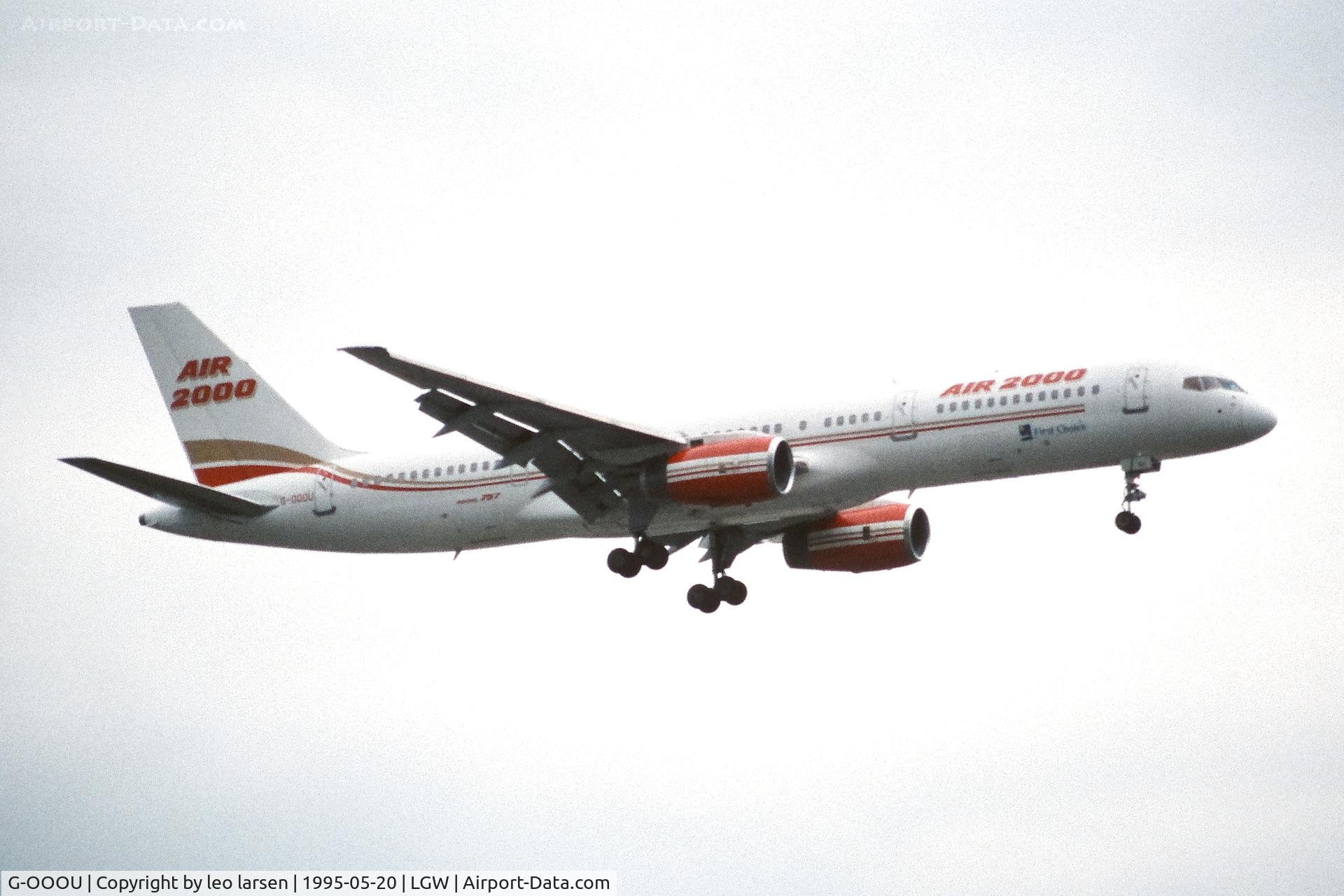 G-OOOU, 1991 Boeing 757-2Y0 C/N 25240, London Gatwick 20.5.1995