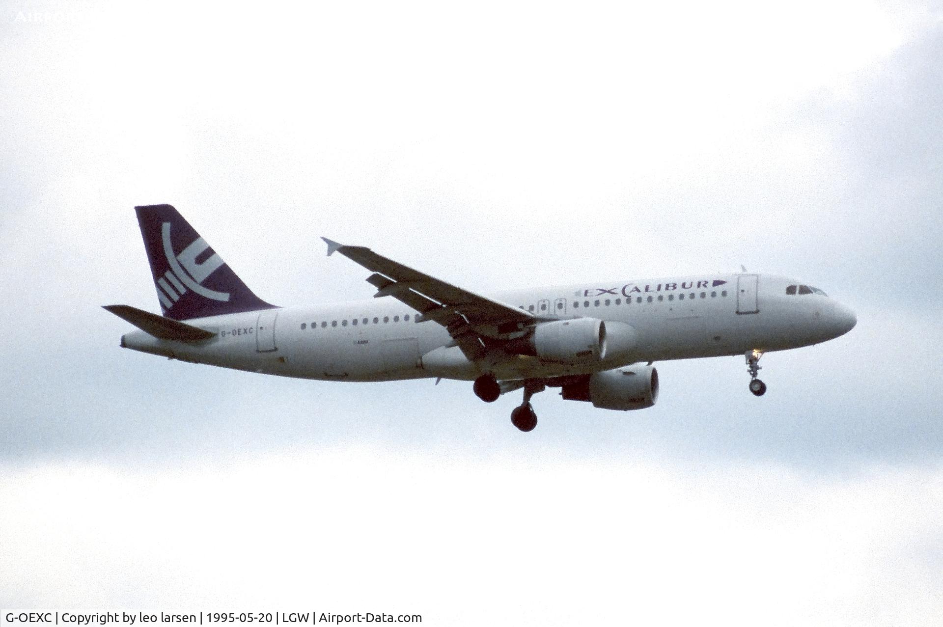 G-OEXC, 1992 Airbus A320-212 C/N 349, London Gatwick 20.5.1995 L/D R-26L