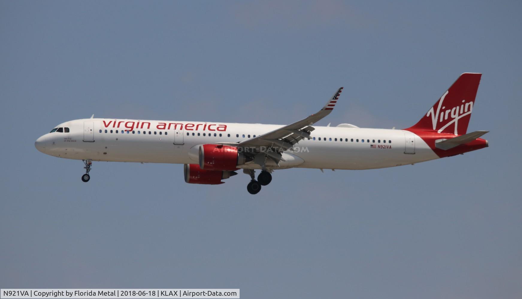 N921VA, 2017 Airbus A321-253N C/N 7589, LAX spotting 2018
