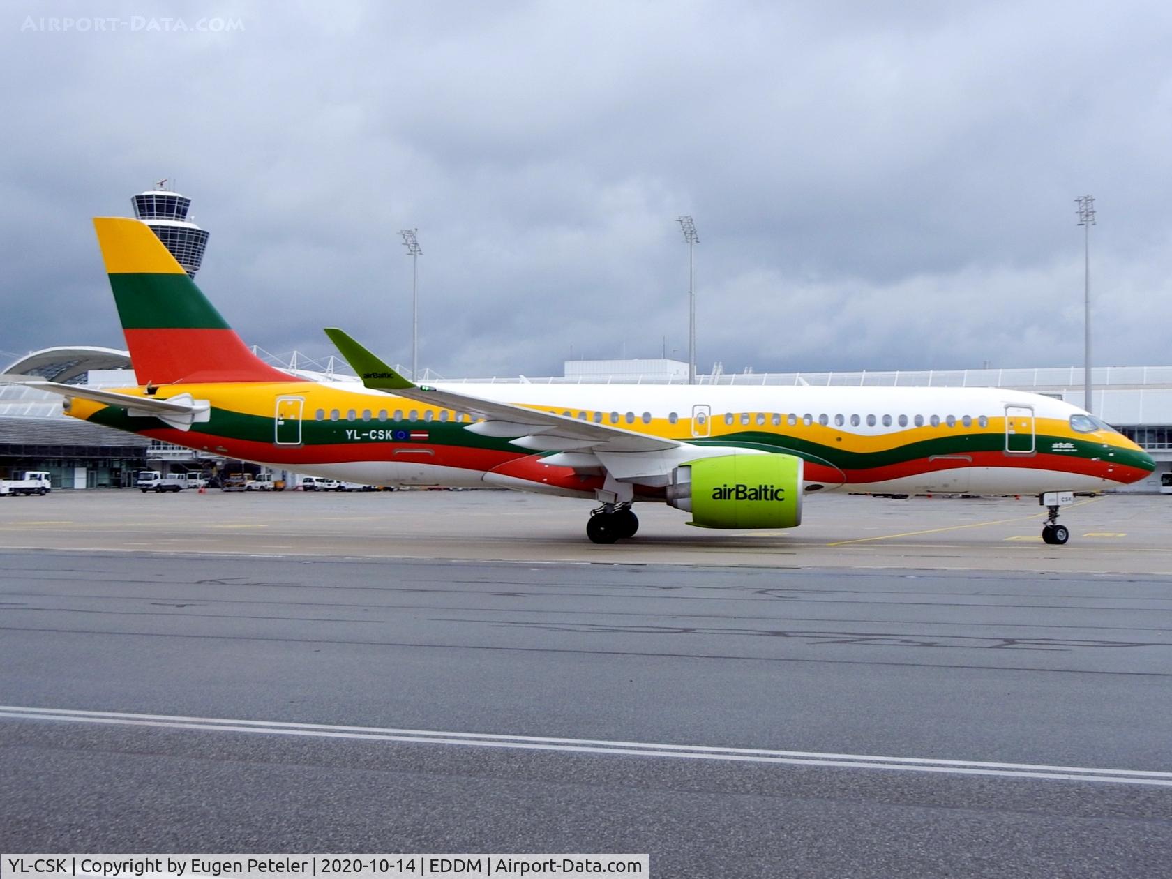 YL-CSK, 2018 Airbus A220-300 C/N 55039, Taxiing on the apron