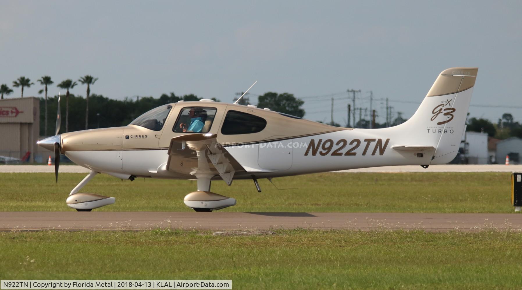 N922TN, 2007 Cirrus SR22 G3 GTS  X Turbo C/N 2529, SNF LAL 2018