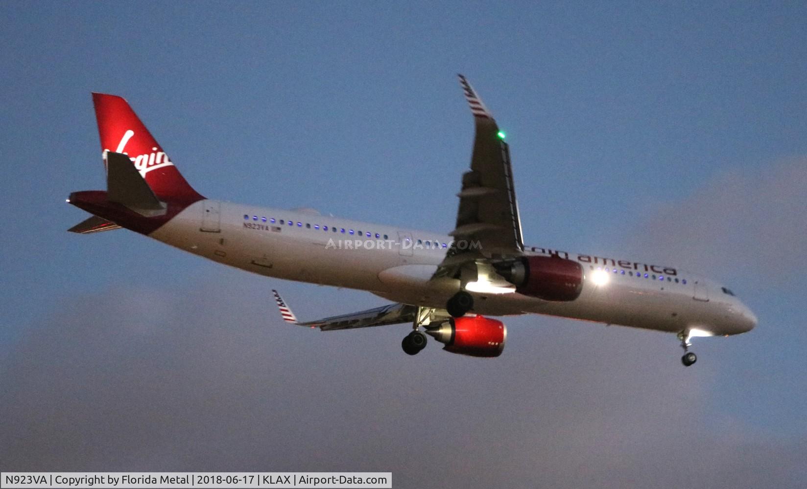 N923VA, 2017 Airbus A321-253NEO C/N 7861, LAX spotting 2018