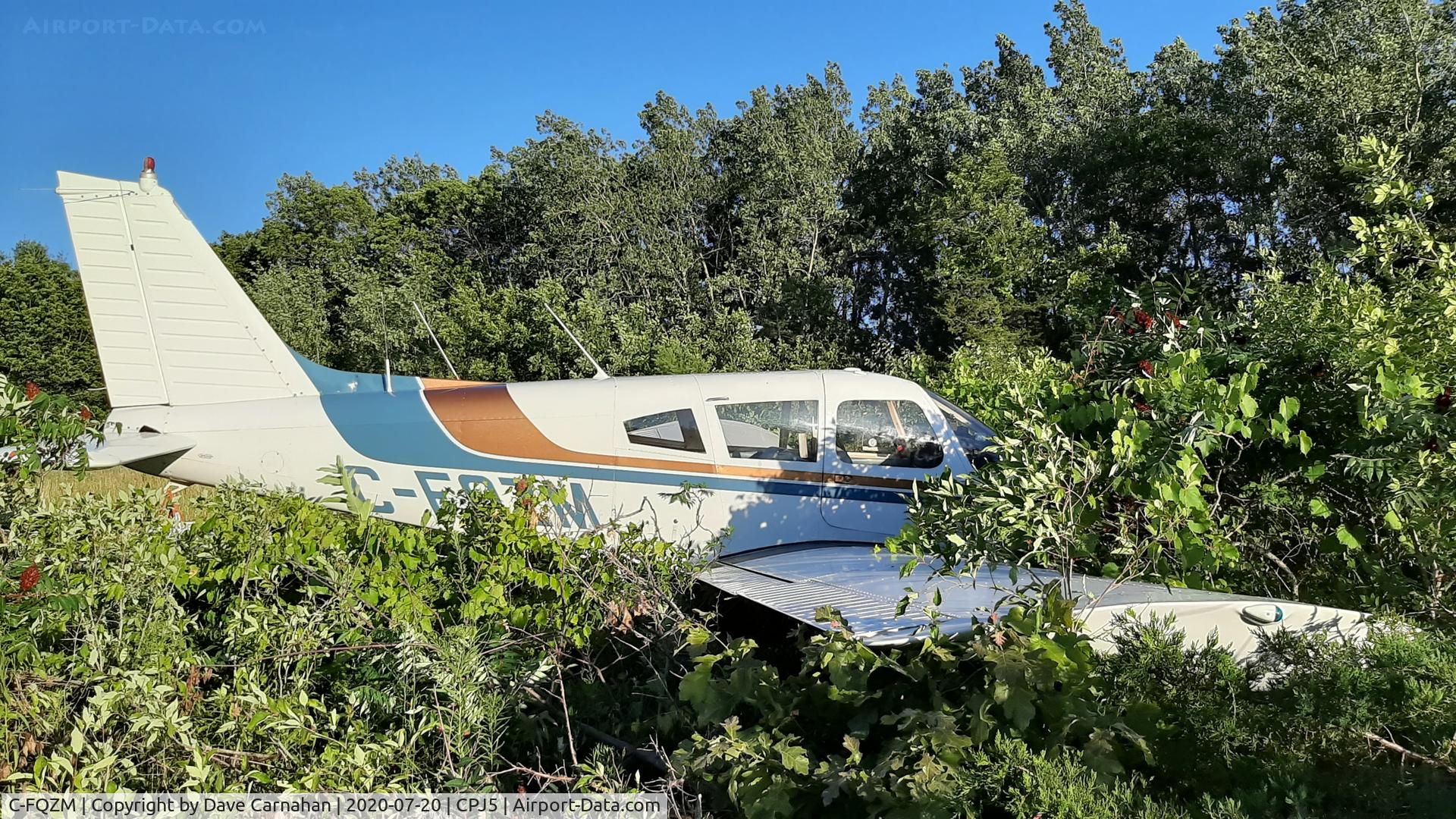 C-FQZM, 1971 Piper PA-28-180 C/N 28-7205022, Apparently ran out of runway landing on Rwy 27 at Stirling Airport, (CPJ5)